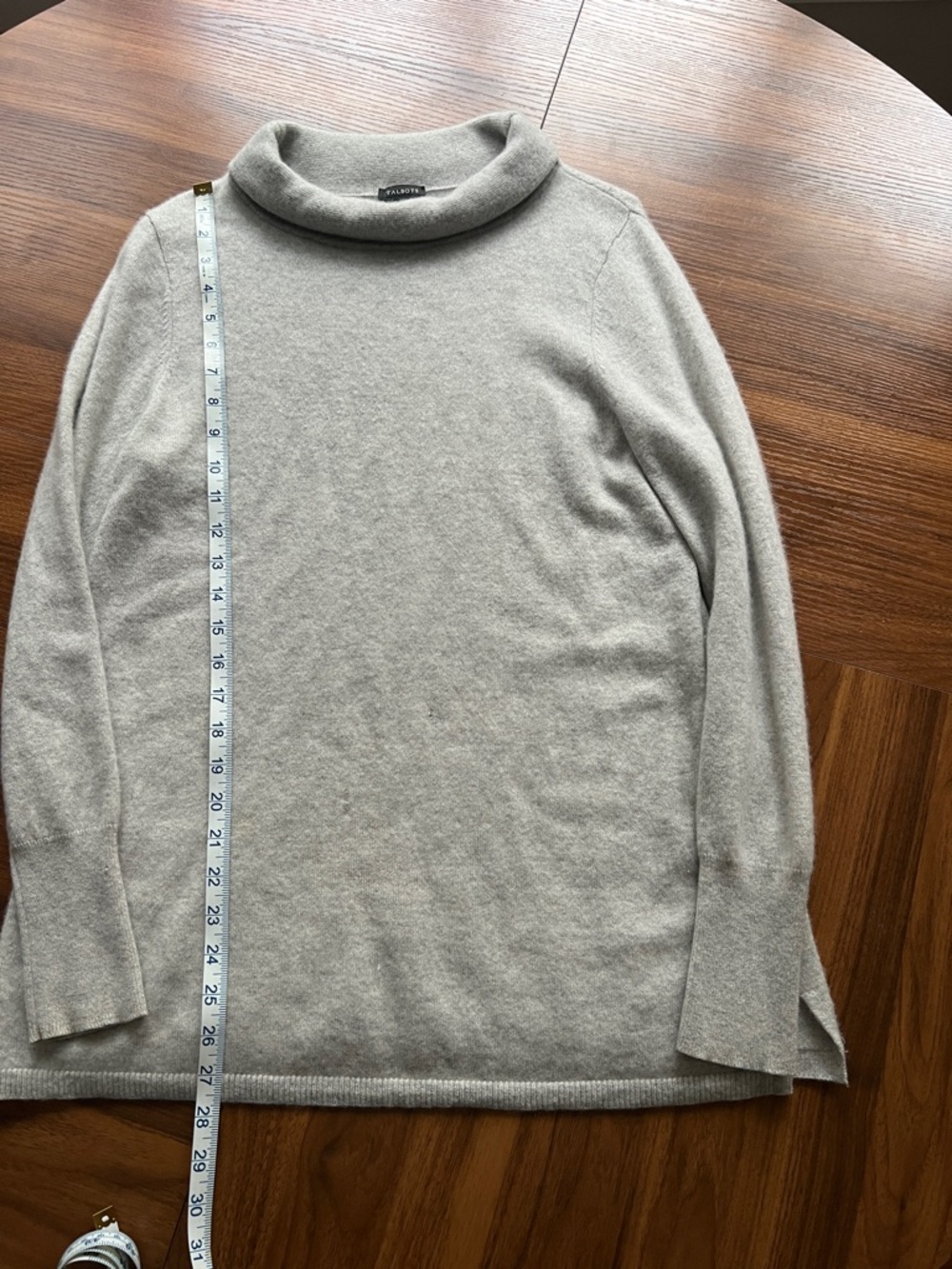 CASHMERE Talbots Heather Gray Cowl Neck Sweater